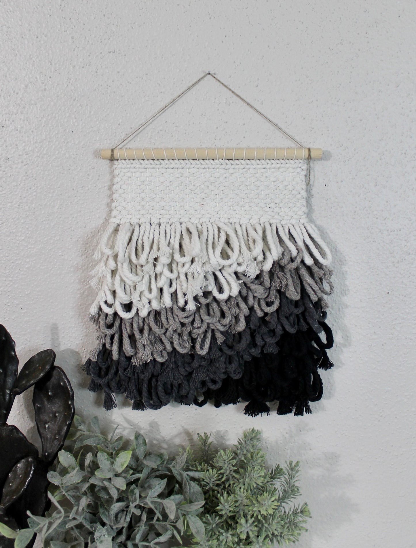 Mini grey woven wall hanging | wall art | weaving | woven tapestry | wall decor | wall tapestry | home decor | tapestry | gray