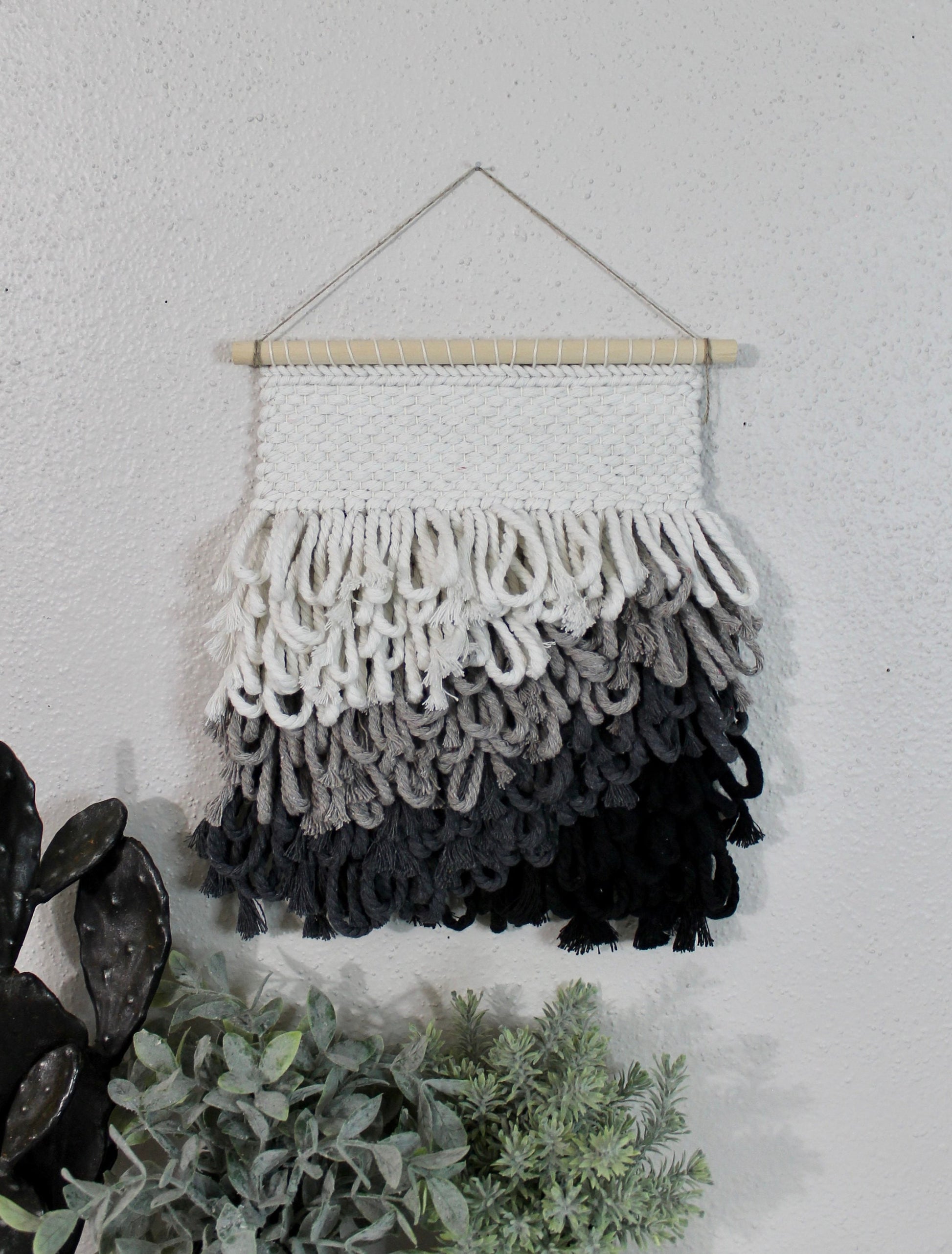 Mini grey woven wall hanging | wall art | weaving | woven tapestry | wall decor | wall tapestry | home decor | tapestry | gray