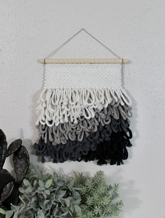 Mini grey woven wall hanging | wall art | weaving | woven tapestry | wall decor | wall tapestry | home decor | tapestry | gray