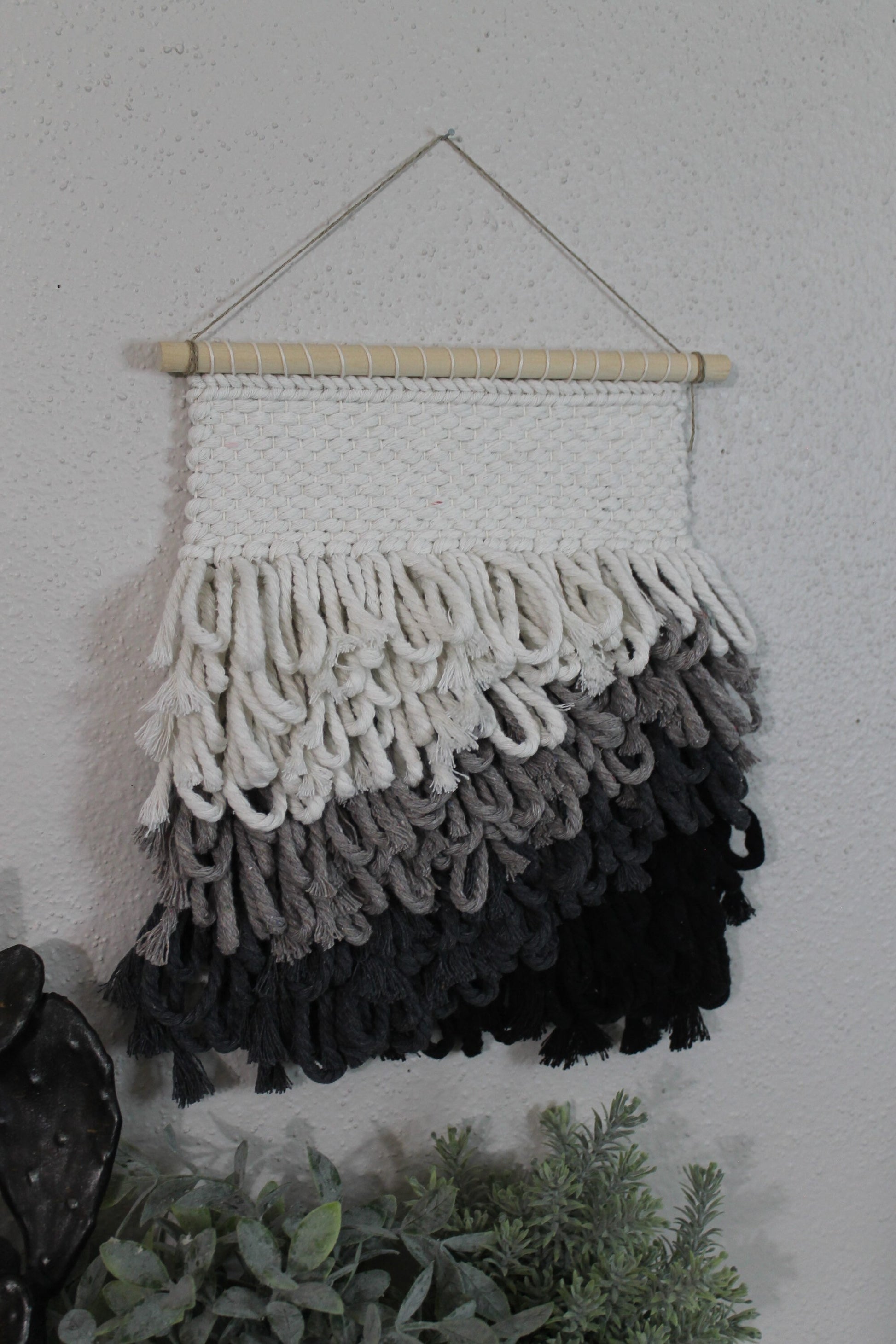 Mini grey woven wall hanging | wall art | weaving | woven tapestry | wall decor | wall tapestry | home decor | tapestry | gray