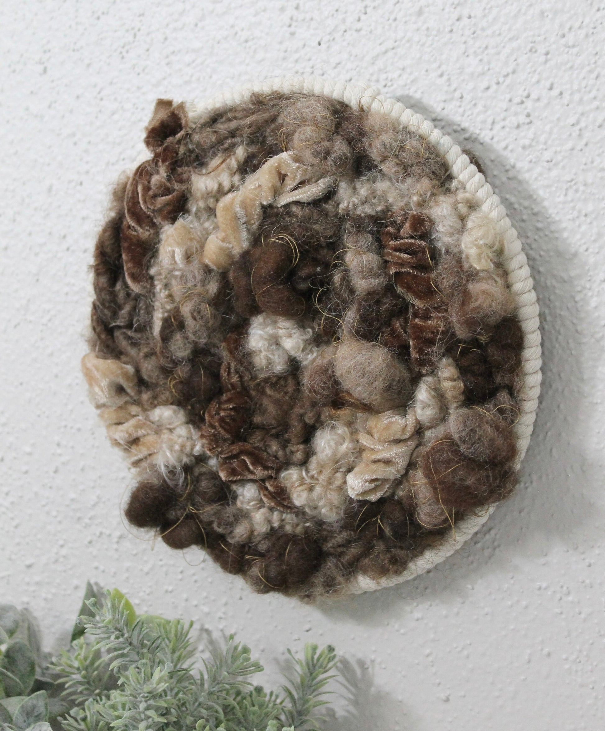 Neutral circle woven wall tapestry | small neutral wall hanging | wall art | weaving | woven tapestry | wall decor | home decor