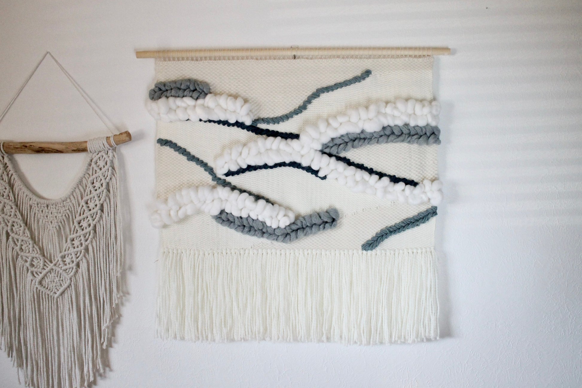 Extra-large blue woven wall tapestry | home decor | woven tapestry | wall art | boho decor | nursery decor