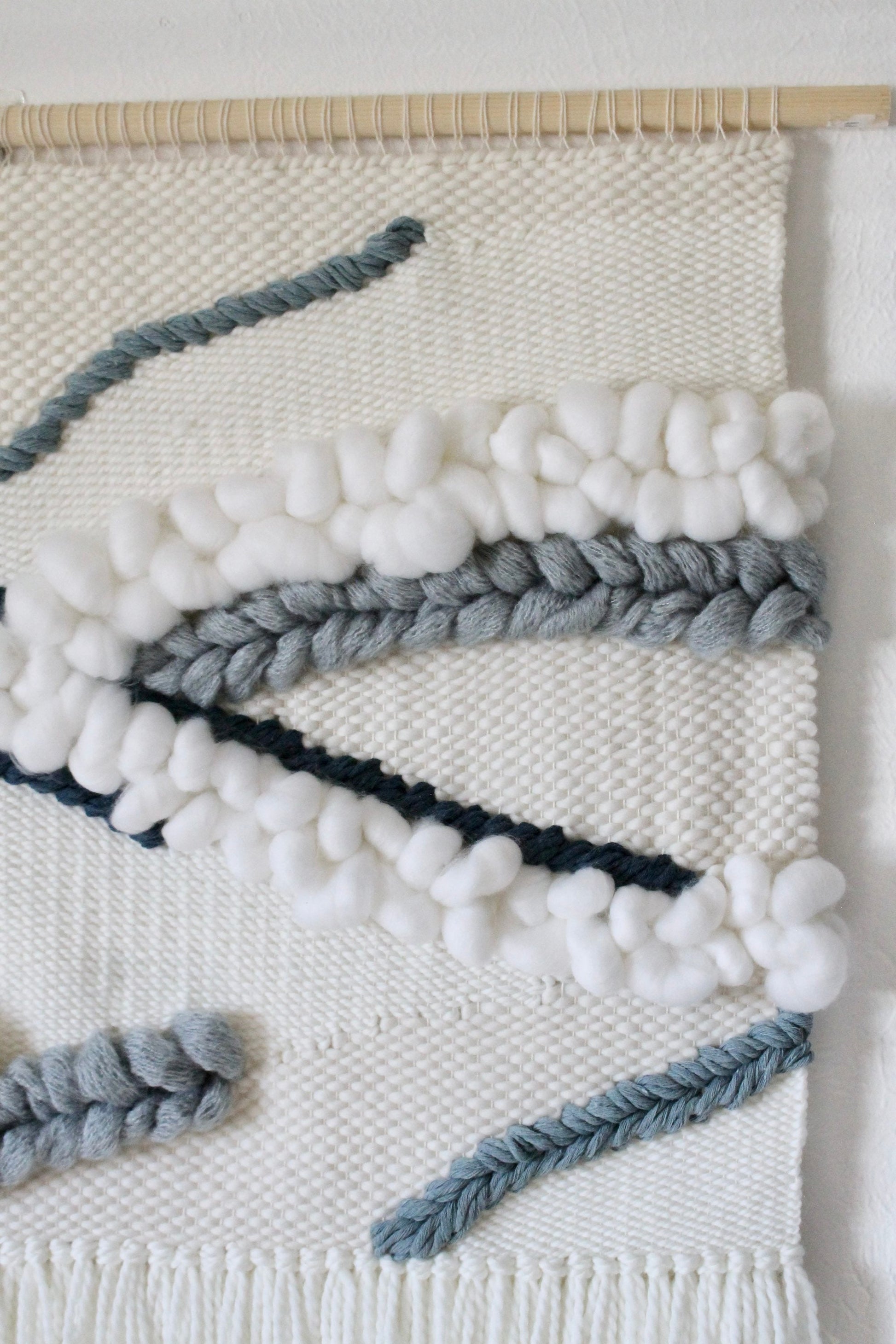 Extra-large blue woven wall tapestry | home decor | woven tapestry | wall art | boho decor | nursery decor