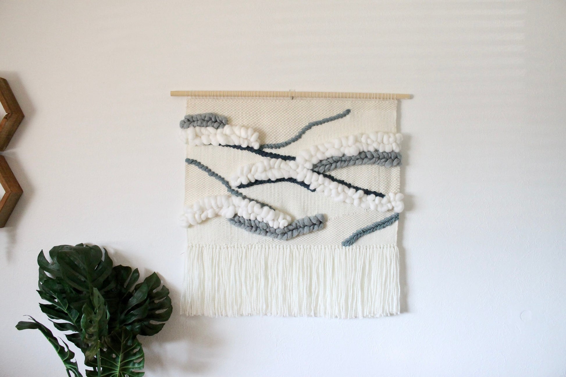 Extra-large blue woven wall tapestry | home decor | woven tapestry | wall art | boho decor | nursery decor