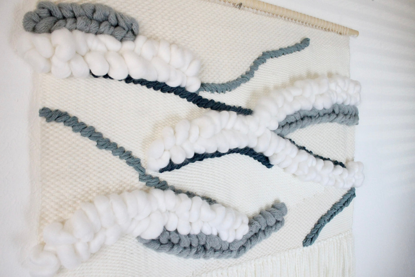 Extra-large blue woven wall tapestry | home decor | woven tapestry | wall art | boho decor | nursery decor