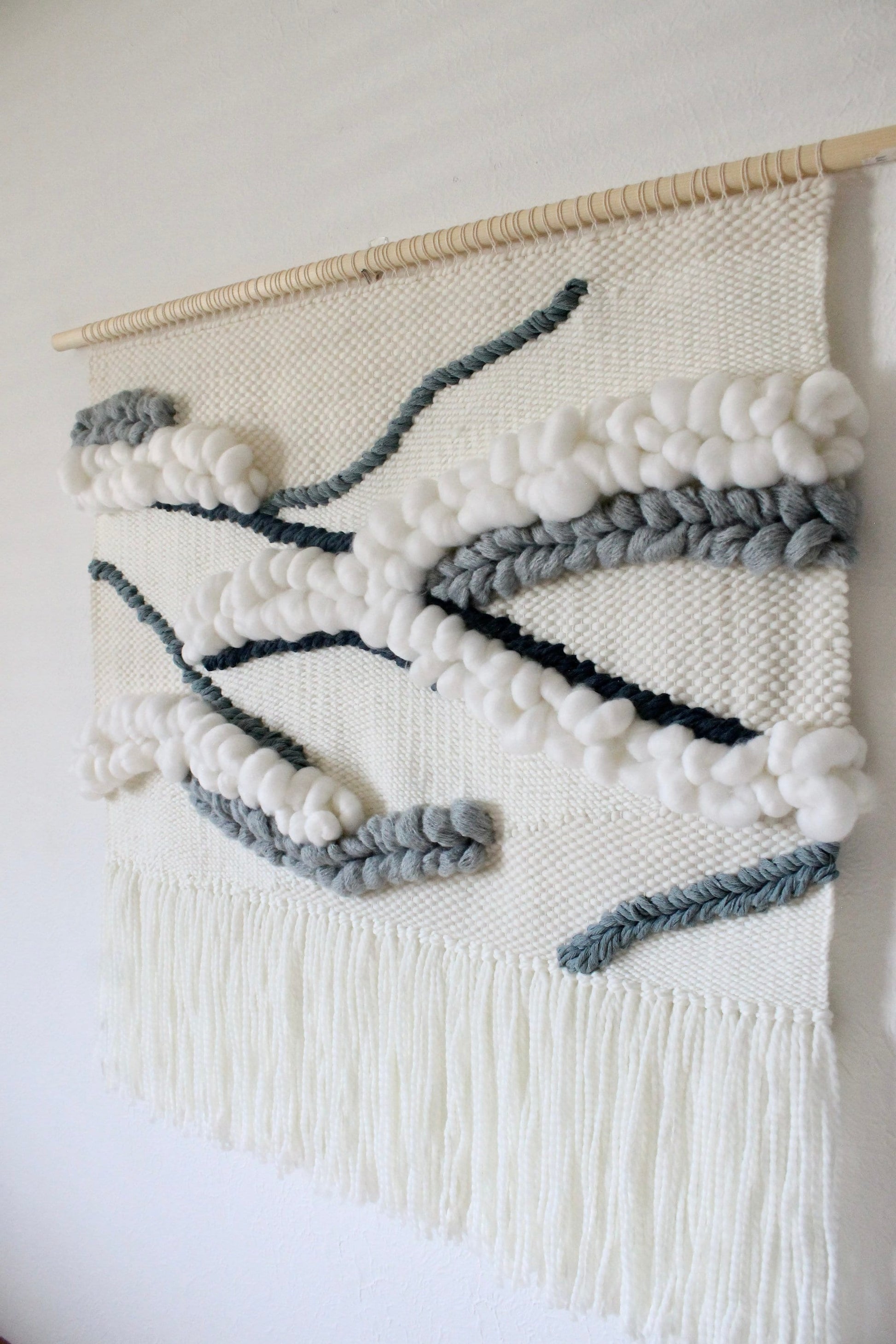 Extra-large blue woven wall tapestry | home decor | woven tapestry | wall art | boho decor | nursery decor