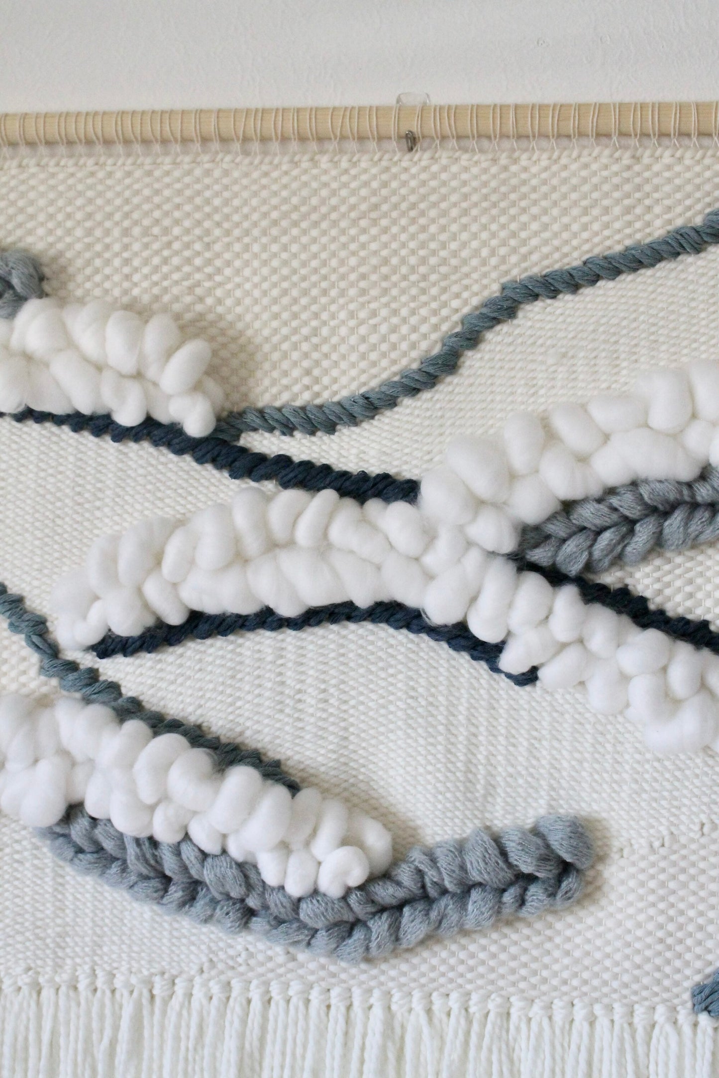 Extra-large blue woven wall tapestry | home decor | woven tapestry | wall art | boho decor | nursery decor