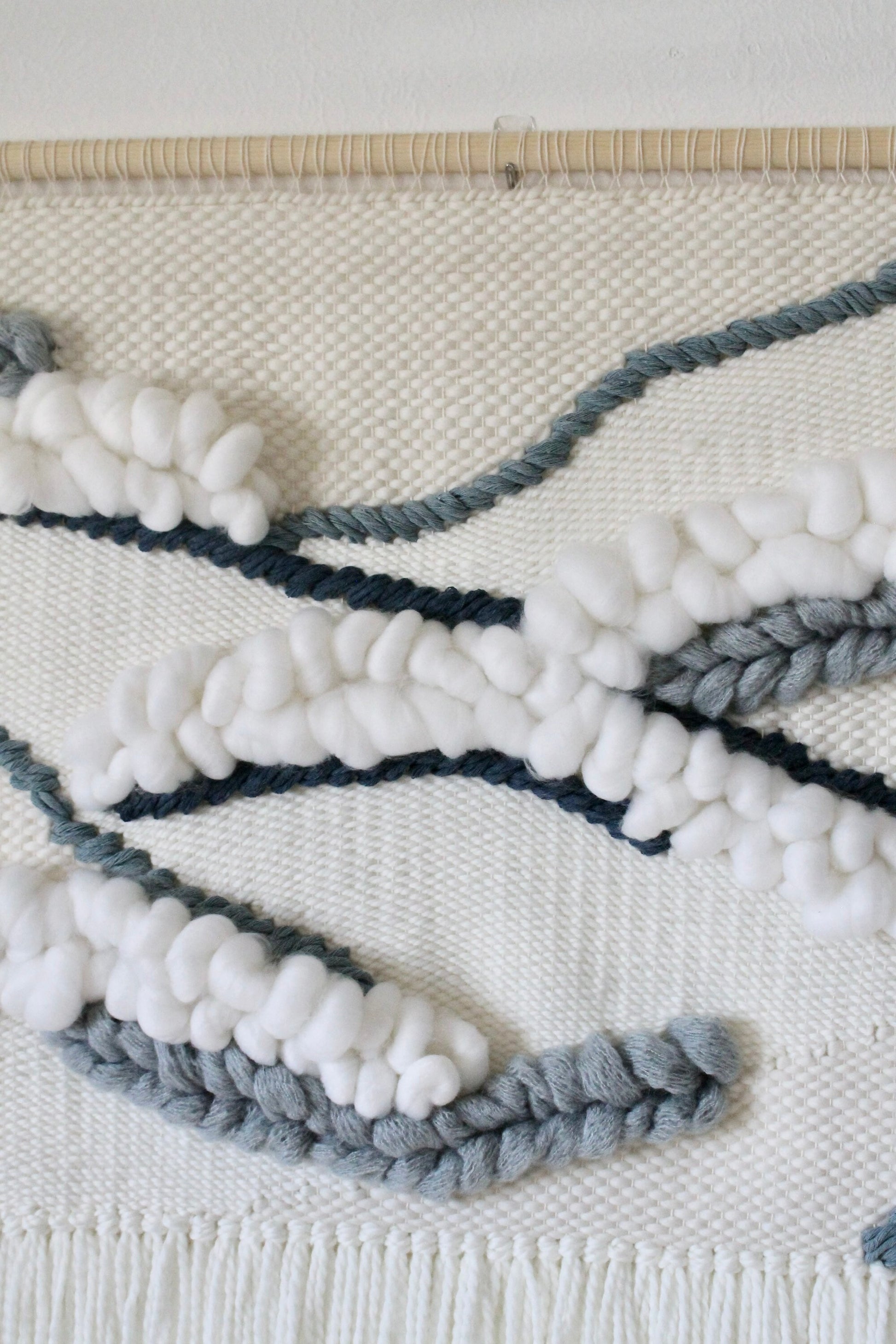 Extra-large blue woven wall tapestry | home decor | woven tapestry | wall art | boho decor | nursery decor