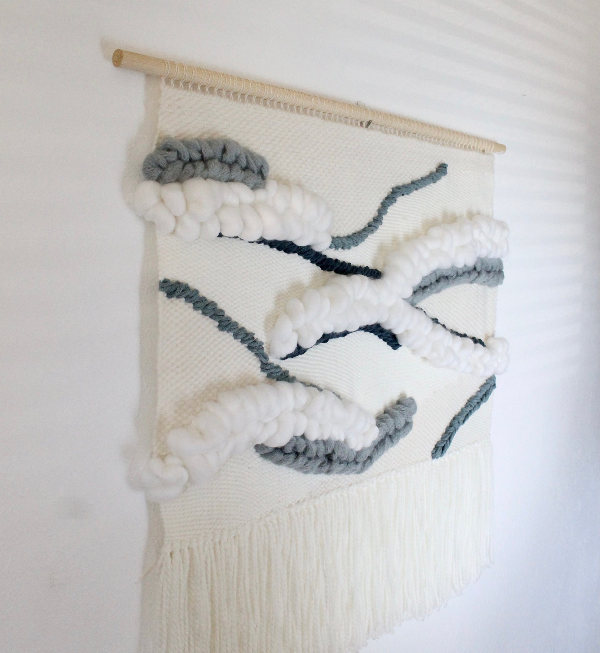 Extra-large blue woven wall tapestry | home decor | woven tapestry | wall art | boho decor | nursery decor