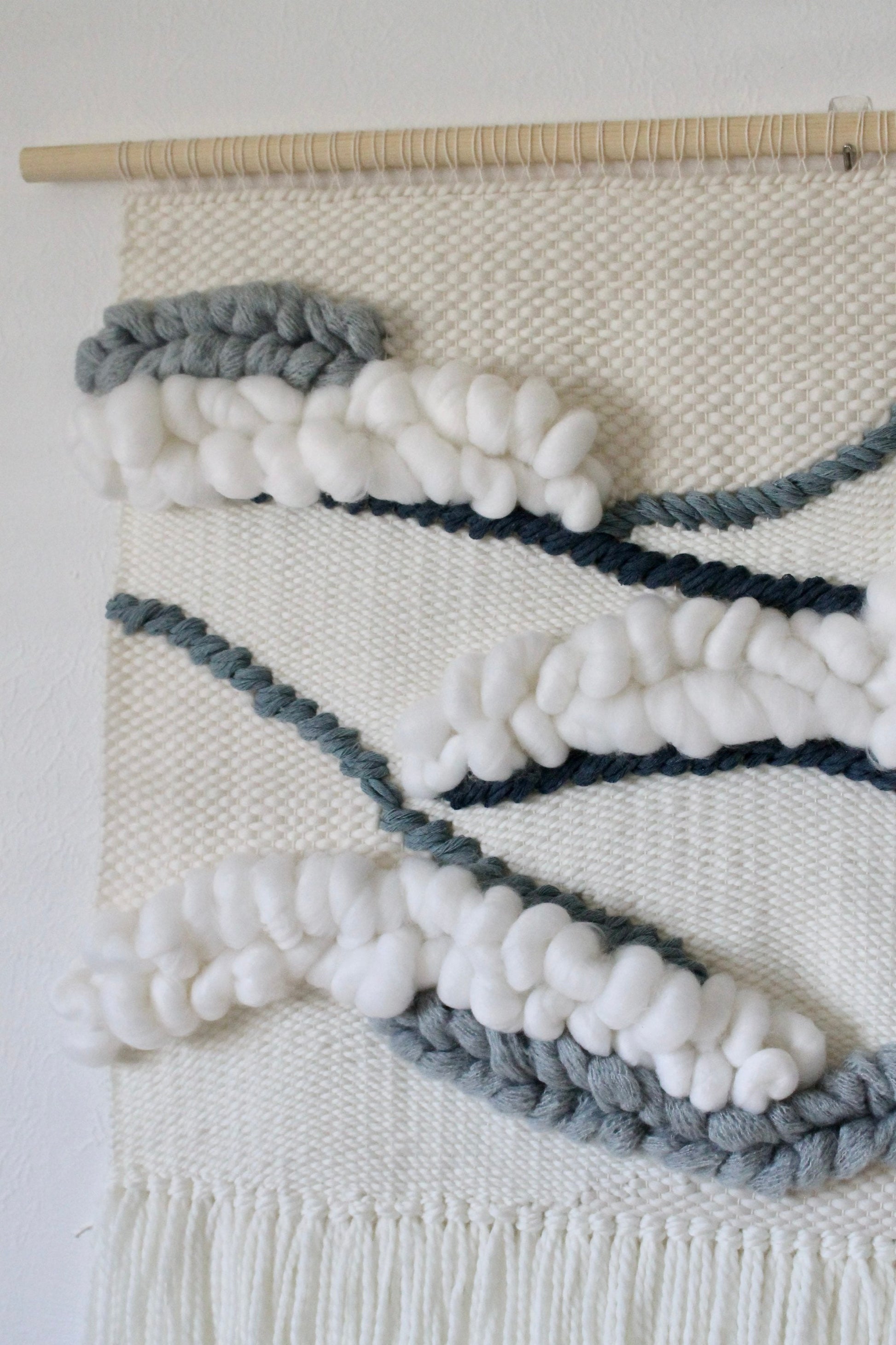 Extra-large blue woven wall tapestry | home decor | woven tapestry | wall art | boho decor | nursery decor