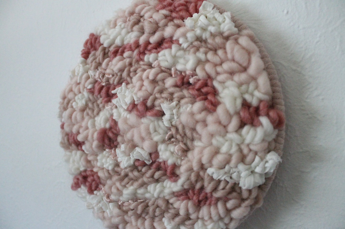Circle pink woven wall hanging | wall art | abstract weaving | woven tapestry | wall decor | wall tapestry | home decor | tapestry