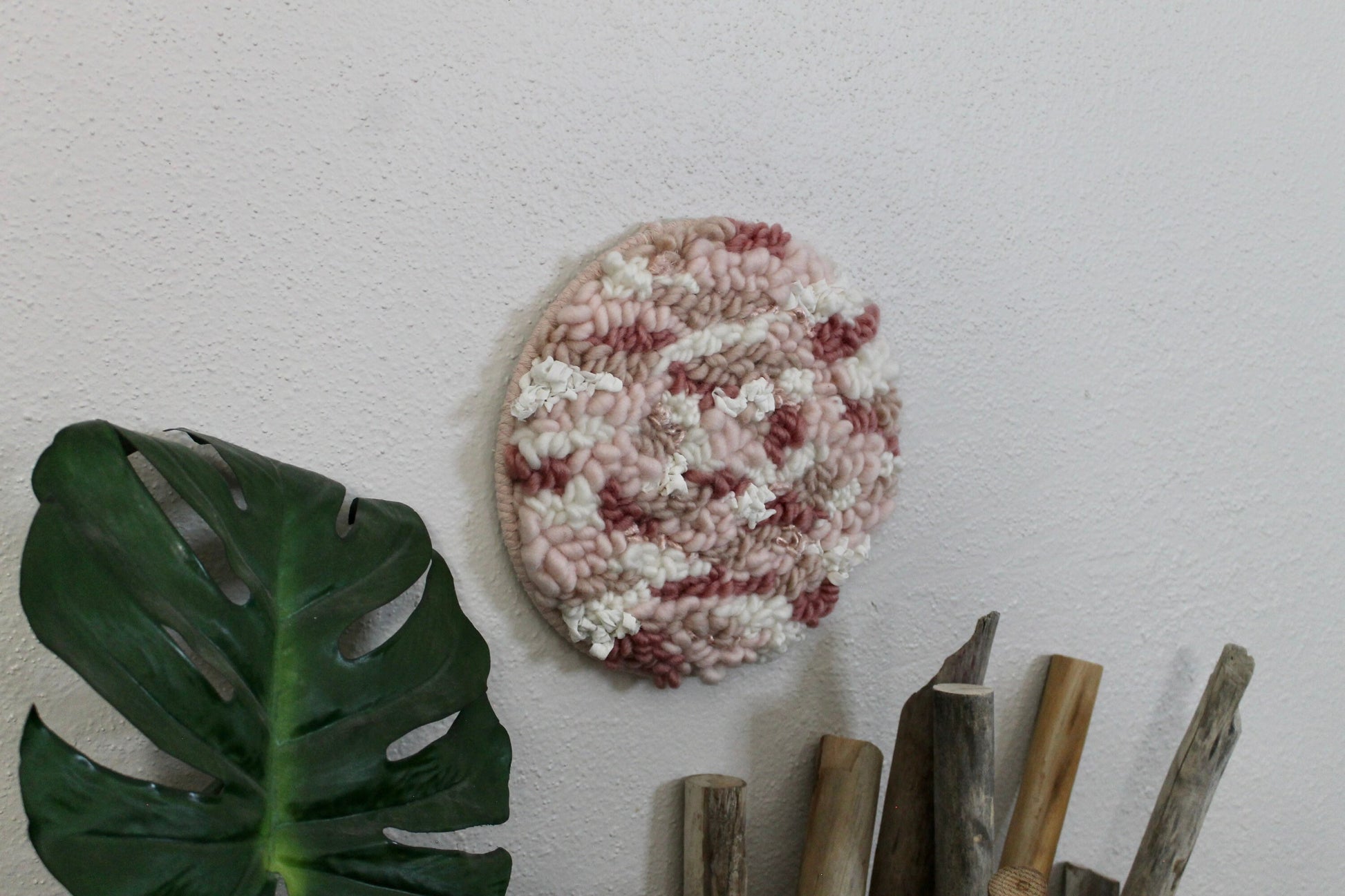 Circle pink woven wall hanging | wall art | abstract weaving | woven tapestry | wall decor | wall tapestry | home decor | tapestry