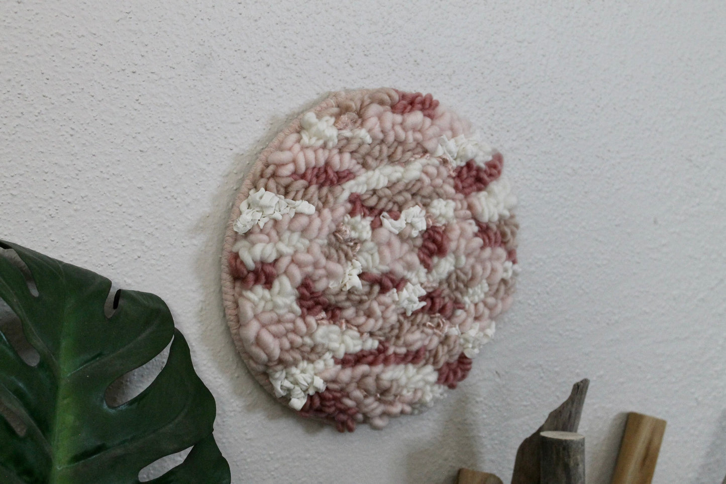 Circle pink woven wall hanging | wall art | abstract weaving | woven tapestry | wall decor | wall tapestry | home decor | tapestry