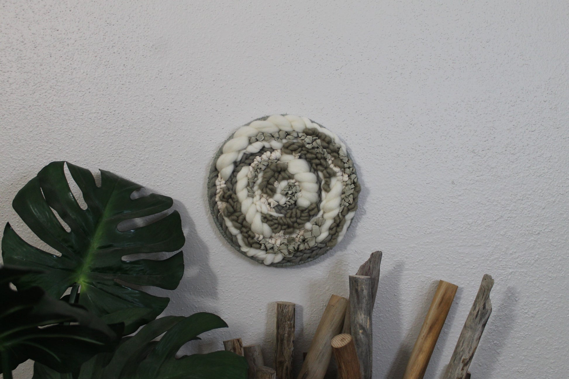 Green round woven wall hanging | wall art | weaving | woven tapestry | wall decor | wall tapestry | home decor | tapestry