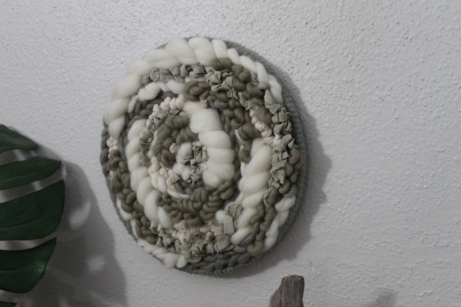 Green round woven wall hanging | wall art | weaving | woven tapestry | wall decor | wall tapestry | home decor | tapestry