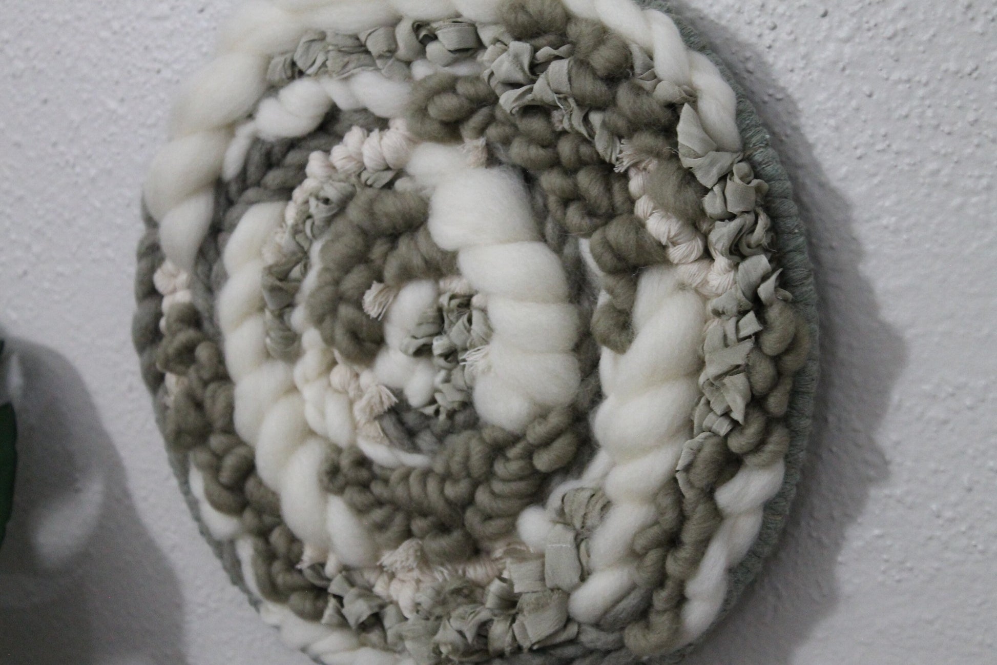 Green round woven wall hanging | wall art | weaving | woven tapestry | wall decor | wall tapestry | home decor | tapestry