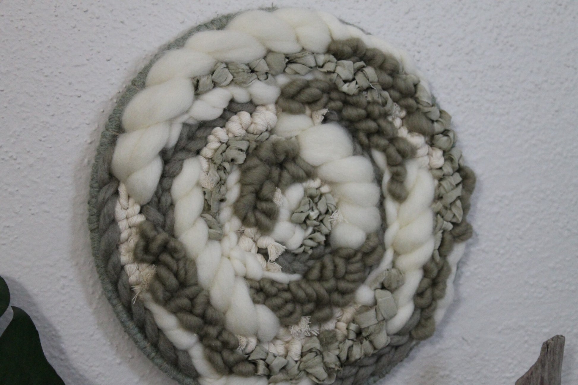 Green round woven wall hanging | wall art | weaving | woven tapestry | wall decor | wall tapestry | home decor | tapestry