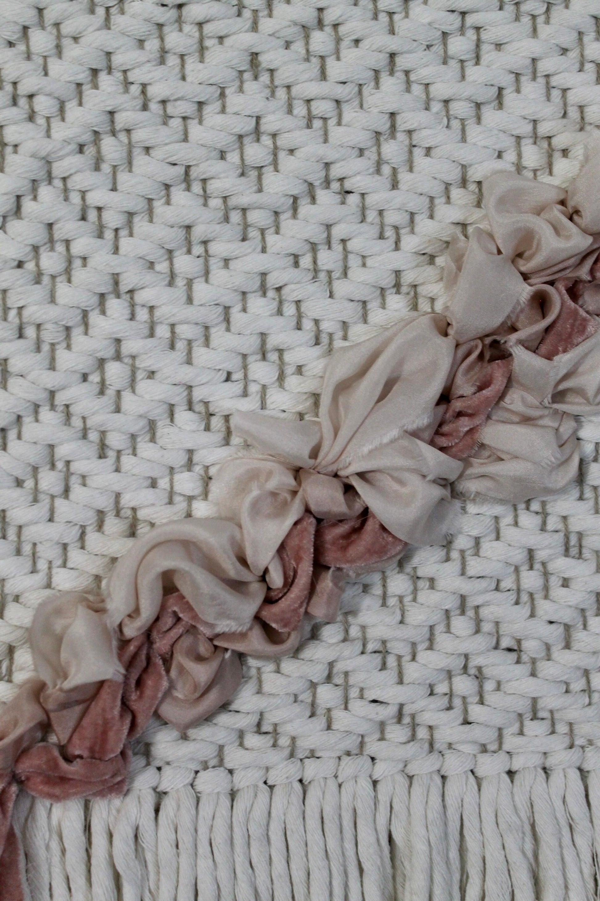 Pink silk woven wall hanging | wall art | weaving | woven tapestry | wall decor | wall tapestry | home decor | textile art