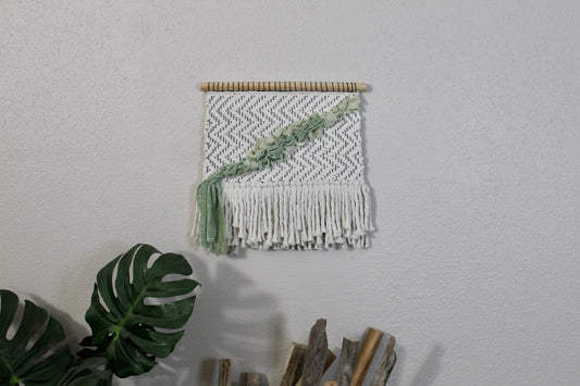 Green velvet woven wall hanging | wall art | weaving | woven tapestry | wall decor | wall tapestry | home decor | tapestry