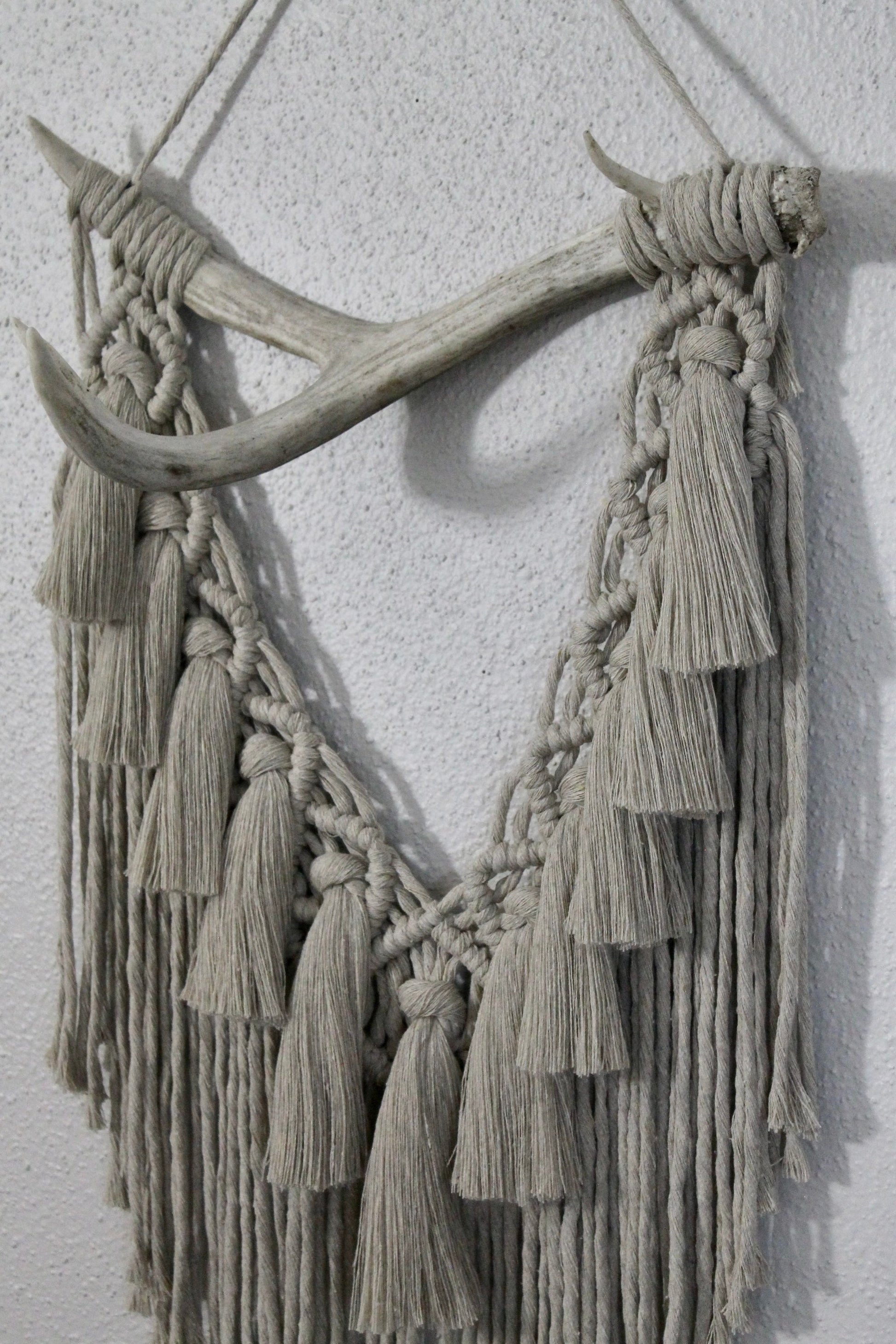Deer antler macrame wall hanging | genuine deer antler | wall art | boho | wall decor | wall tapestry | home decor