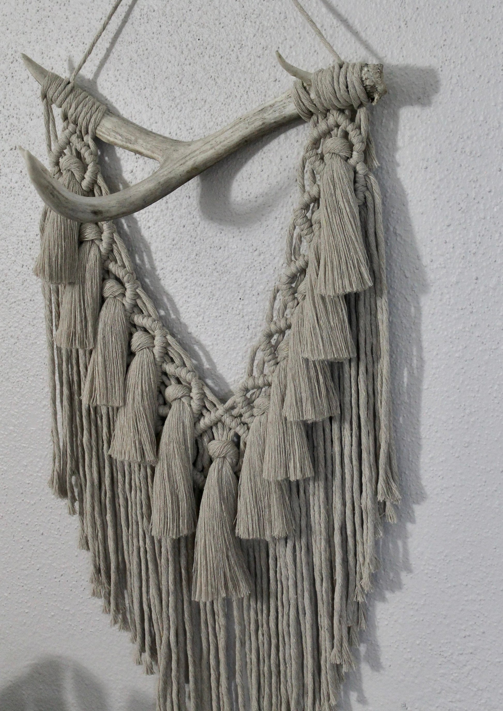 Deer antler macrame wall hanging | genuine deer antler | wall art | boho | wall decor | wall tapestry | home decor