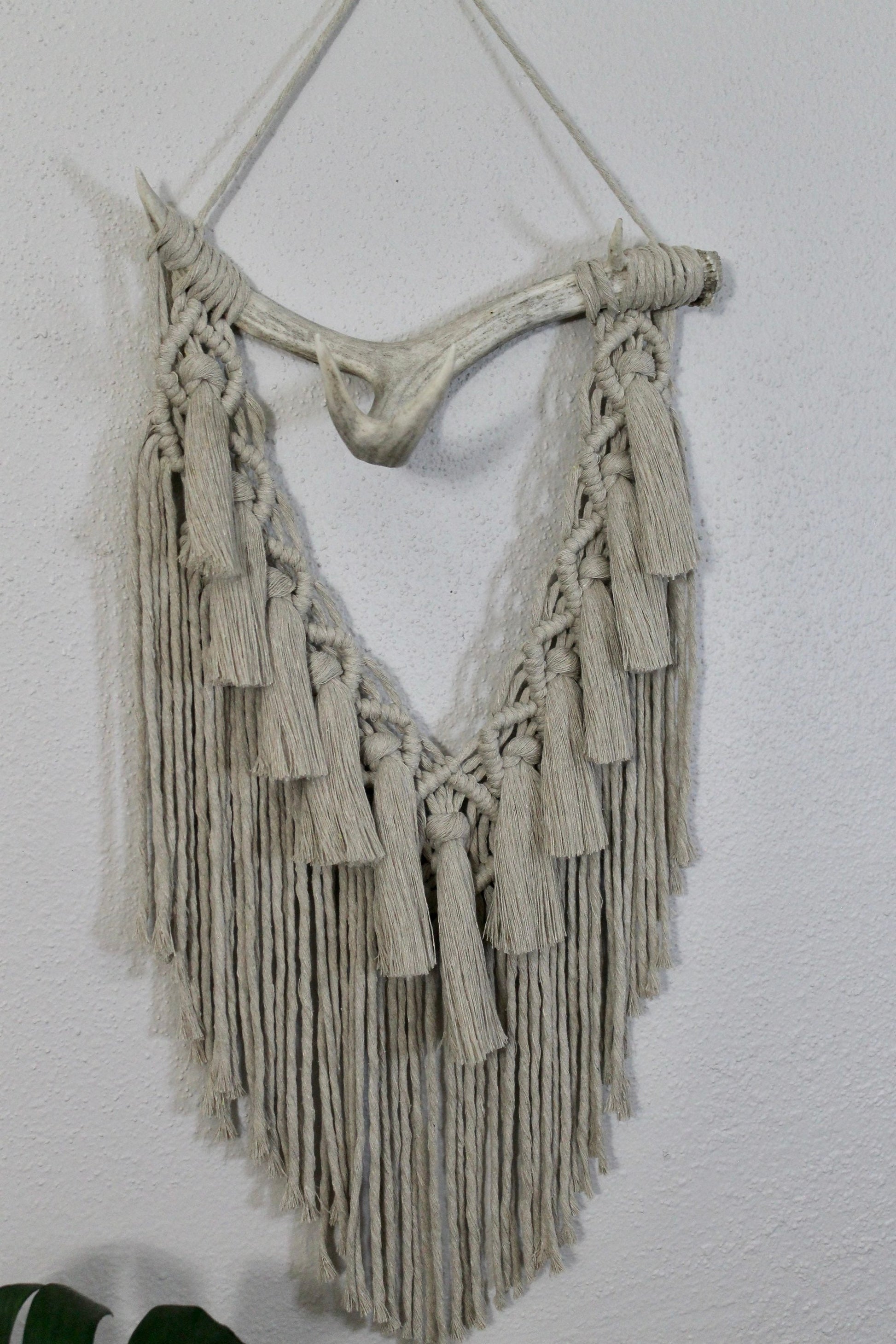 Deer antler macrame wall hanging | genuine deer antler | wall art | boho | wall decor | wall tapestry | home decor