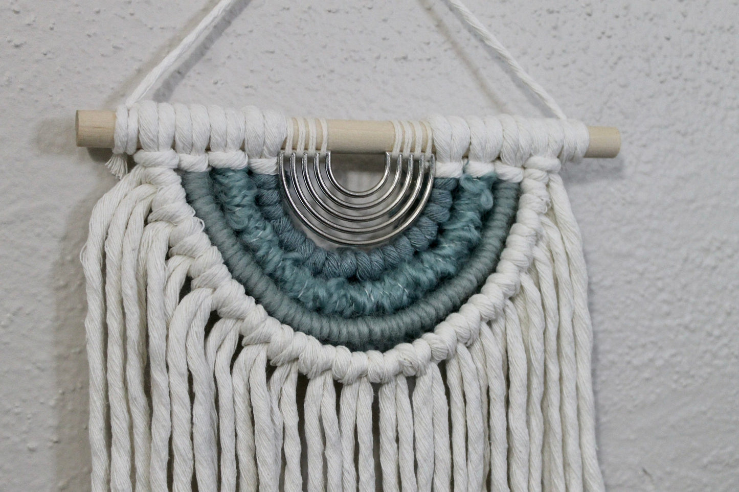Mini half circle macrame with metal accent | macrame wall hanging | wall art | boho | wall decor | wall tapestry | home decor