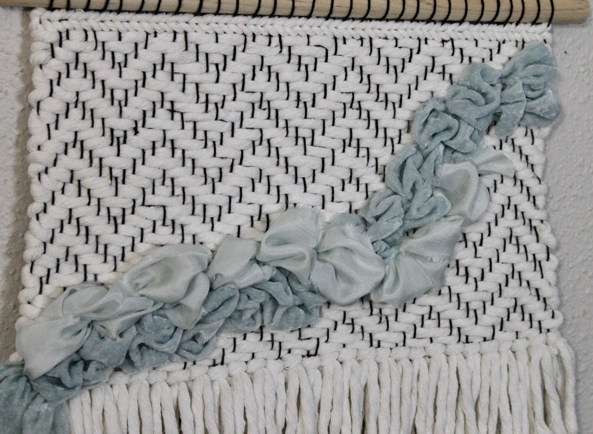 Blue silk woven wall hanging | wall art | weaving | woven tapestry | wall decor | wall tapestry | home decor | tapestry