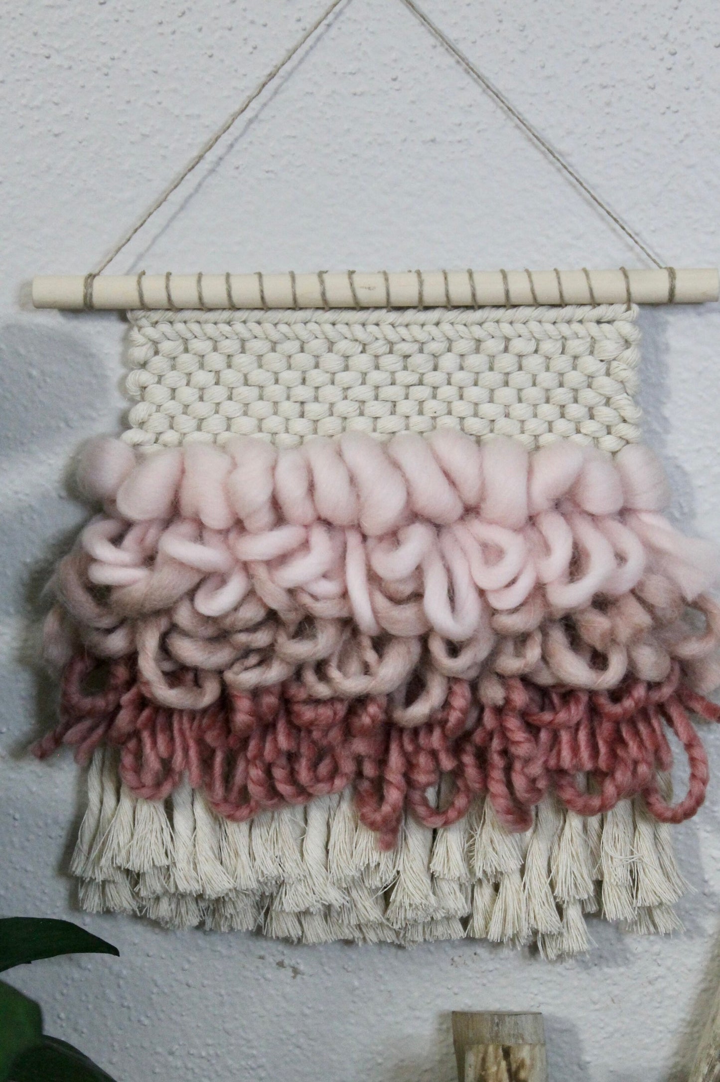 Mini pink woven wall hanging | wall art | weaving | woven tapestry | wall decor | wall tapestry | home decor | tapestry