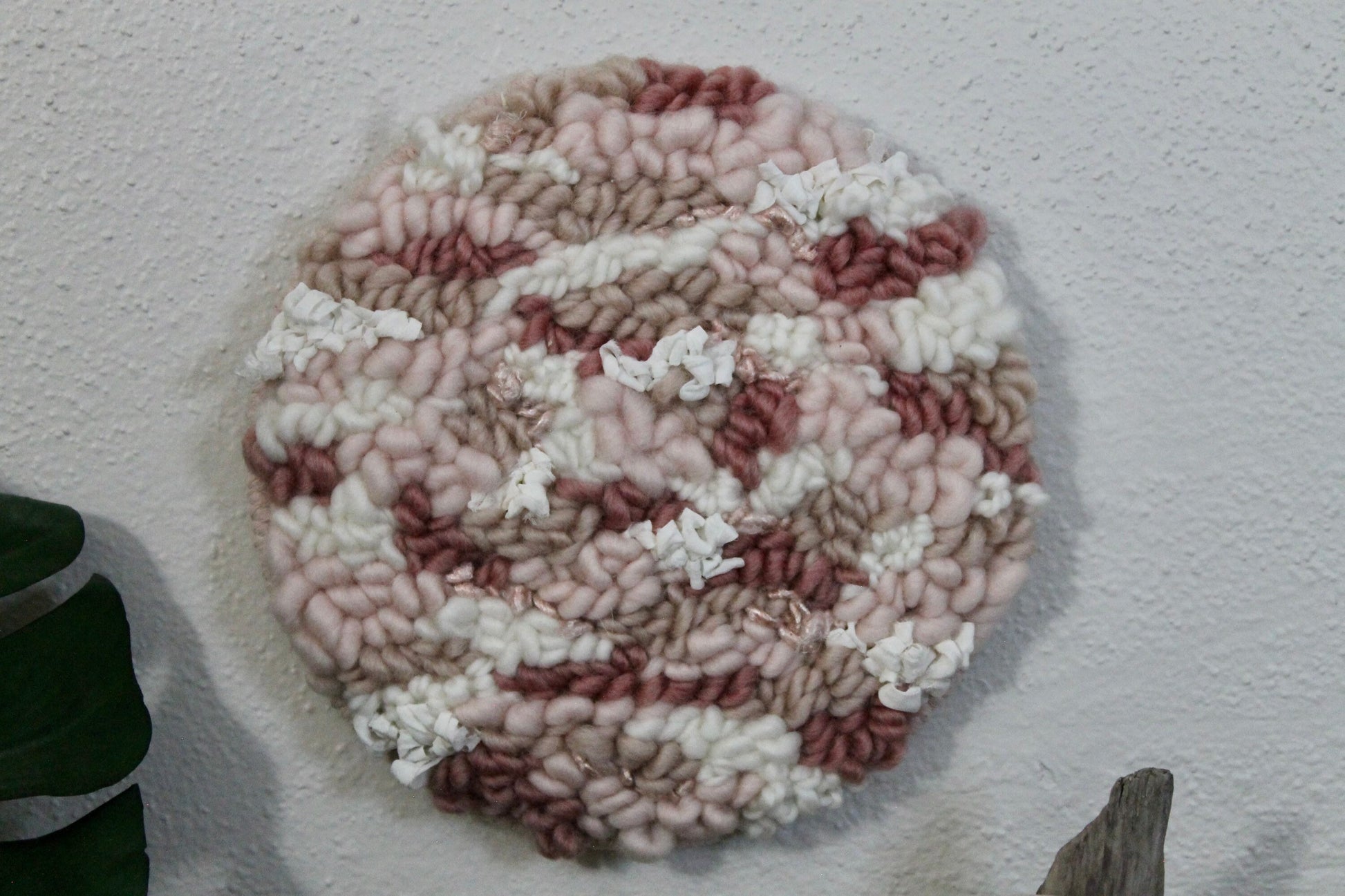 Circle pink woven wall hanging | wall art | abstract weaving | woven tapestry | wall decor | wall tapestry | home decor | tapestry