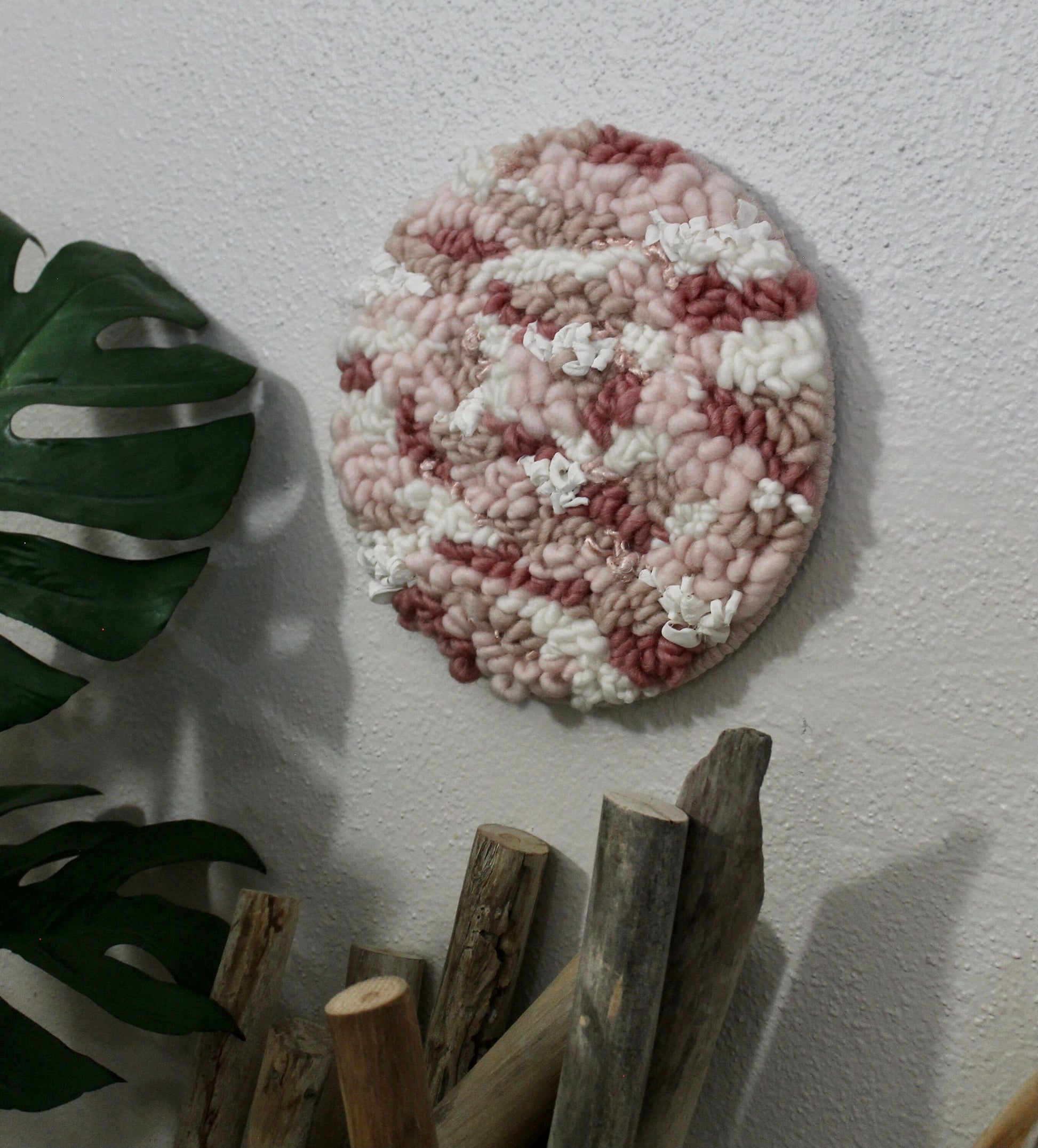 Circle pink woven wall hanging | wall art | abstract weaving | woven tapestry | wall decor | wall tapestry | home decor | tapestry