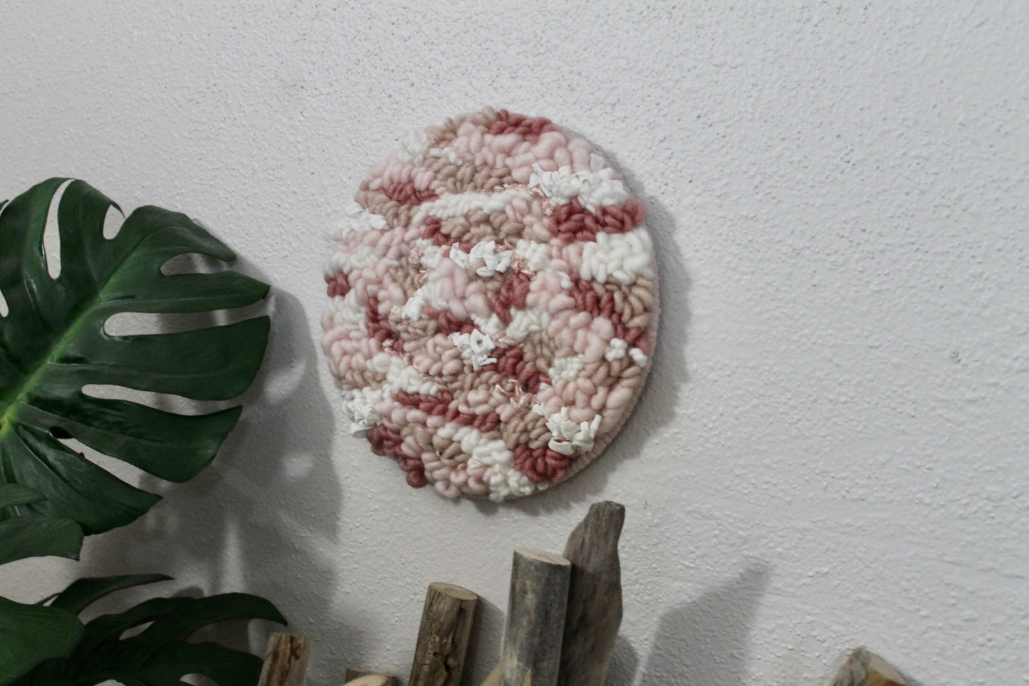 Circle pink woven wall hanging | wall art | abstract weaving | woven tapestry | wall decor | wall tapestry | home decor | tapestry