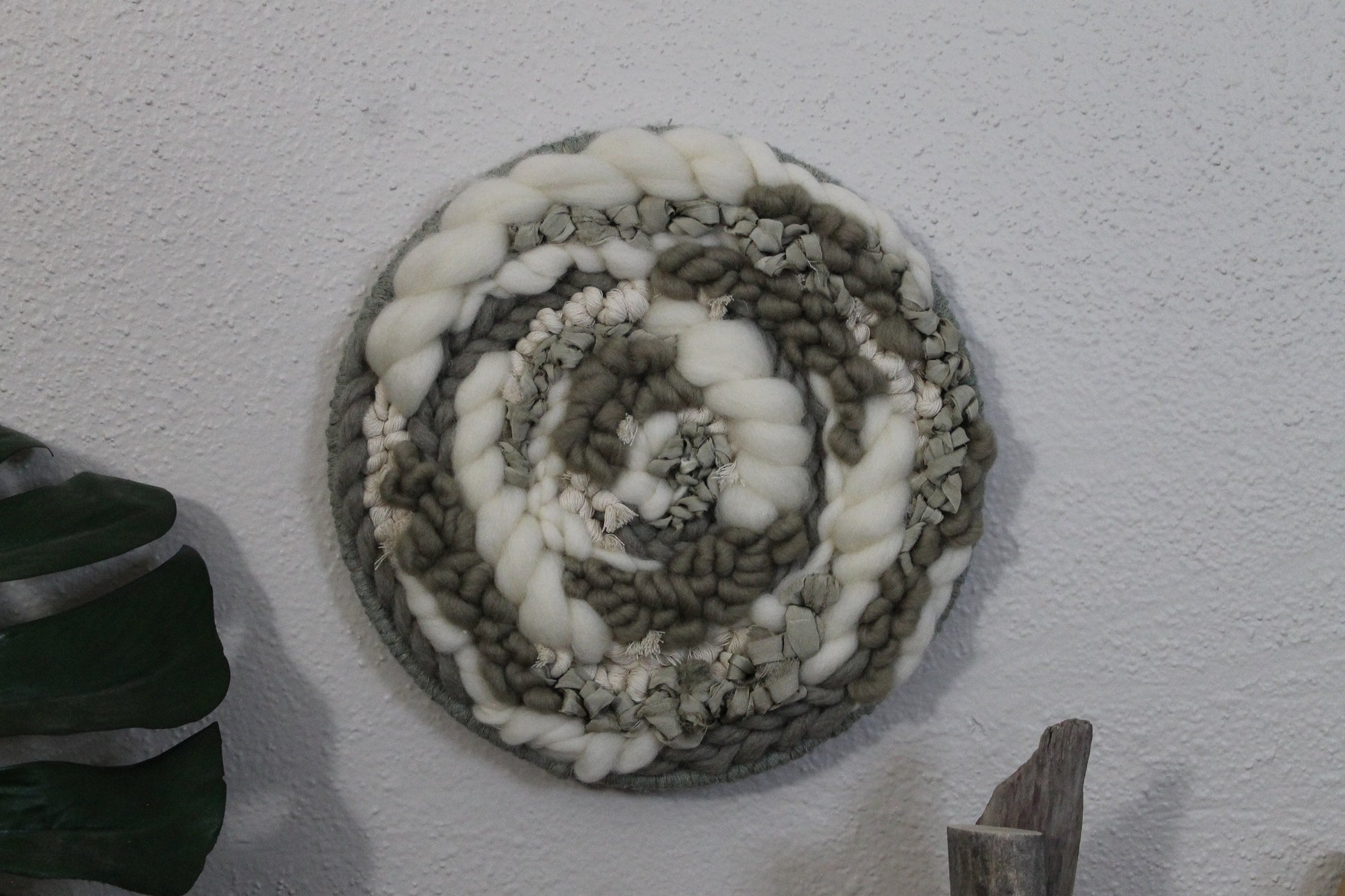 Green round woven wall hanging | wall art | weaving | woven tapestry | wall decor | wall tapestry | home decor | tapestry