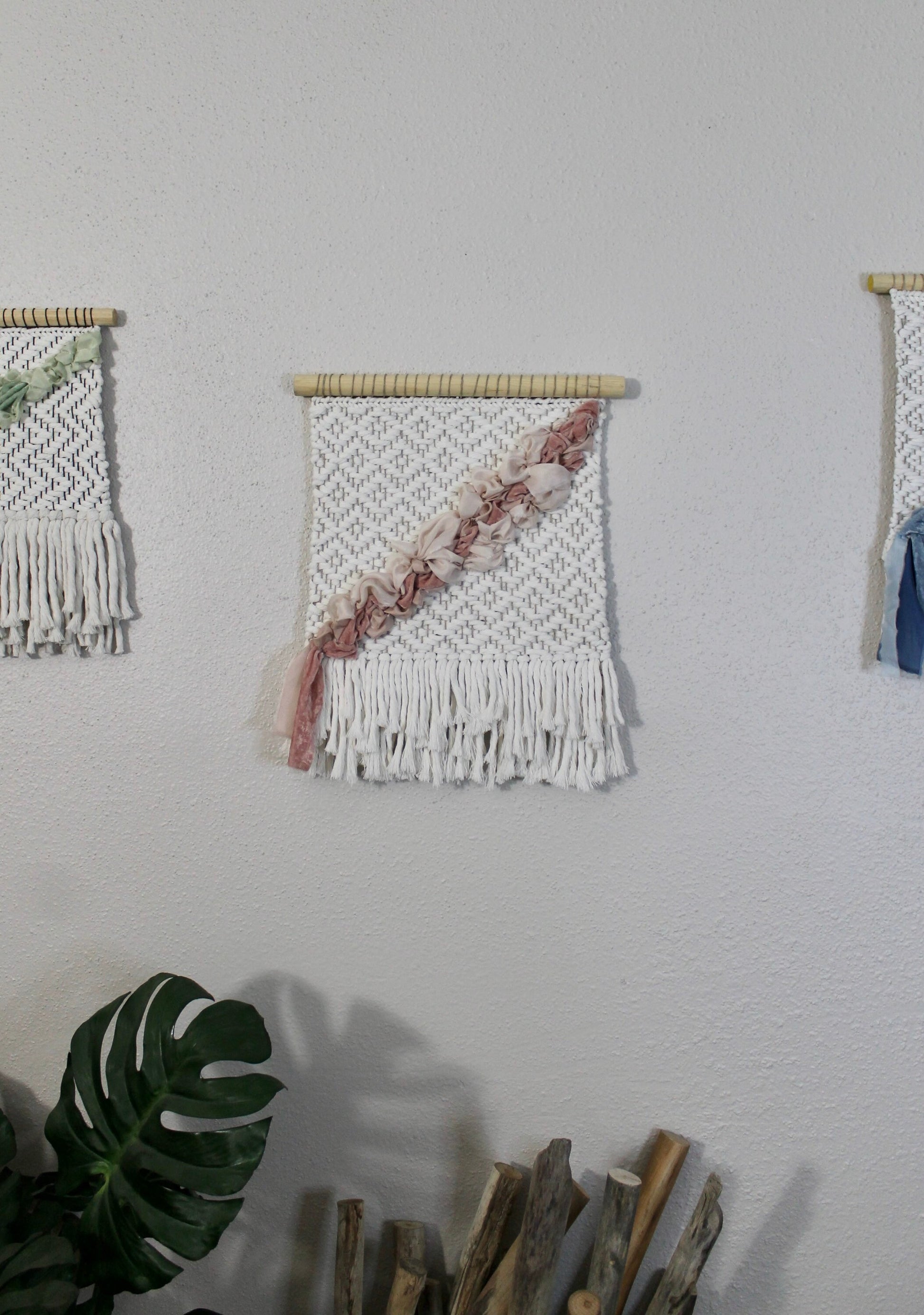 Pink silk woven wall hanging | wall art | weaving | woven tapestry | wall decor | wall tapestry | home decor | textile art