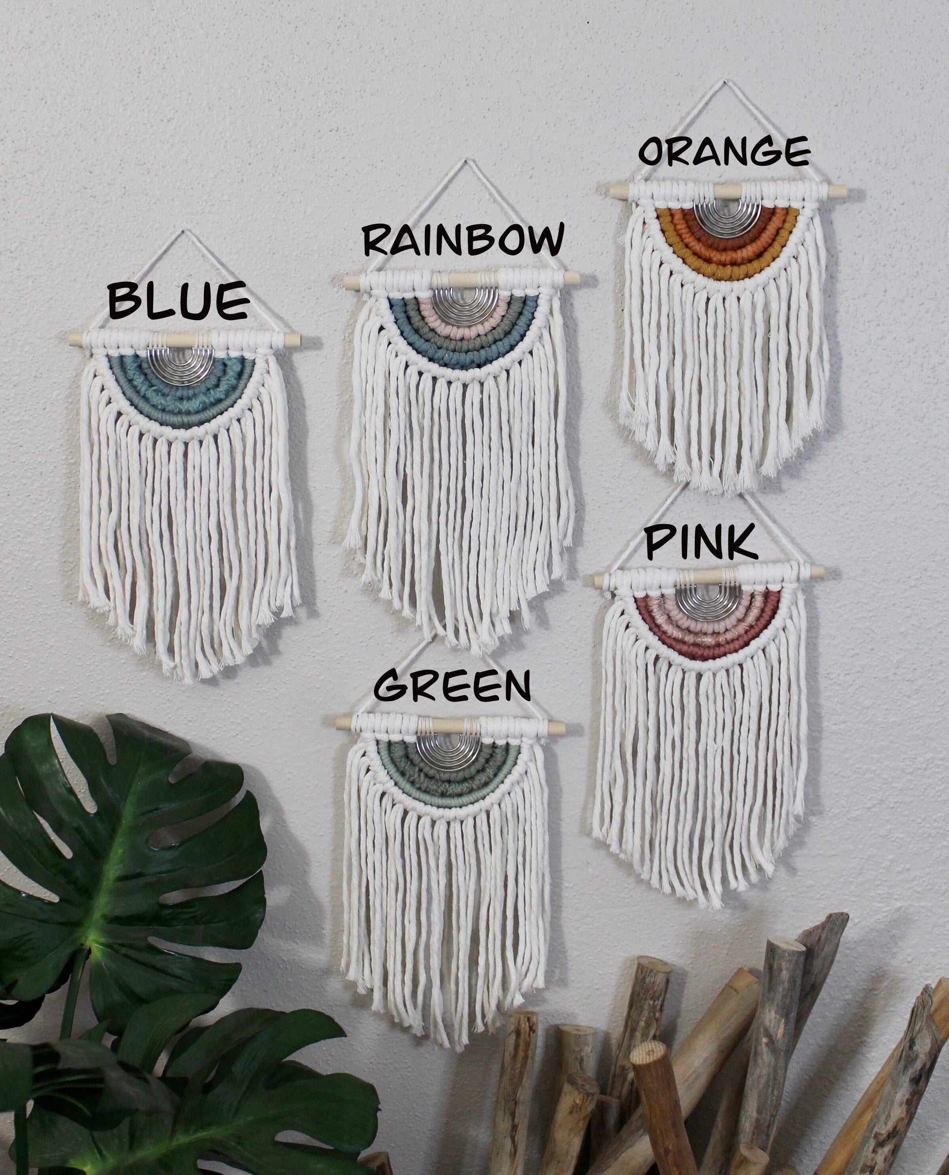 Mini half circle macrame with metal accent | macrame wall hanging | wall art | boho | wall decor | wall tapestry | home decor