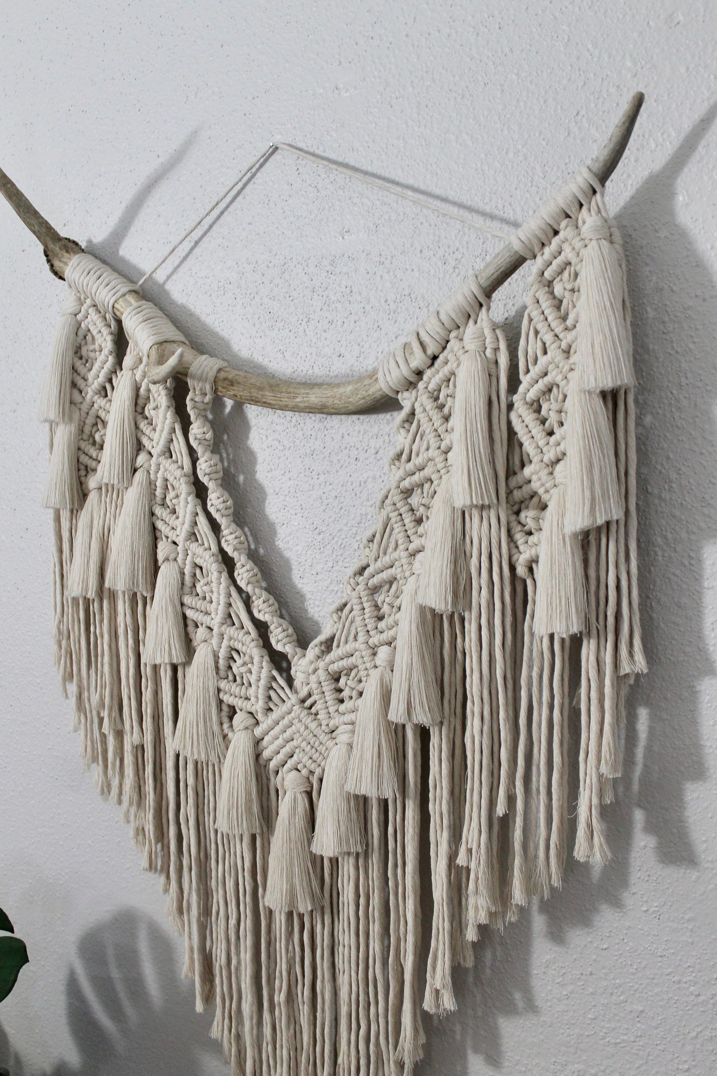 Elk antler macrame wall hanging | wall art | boho | genuine elk antler | wall decor | wall tapestry | home decor