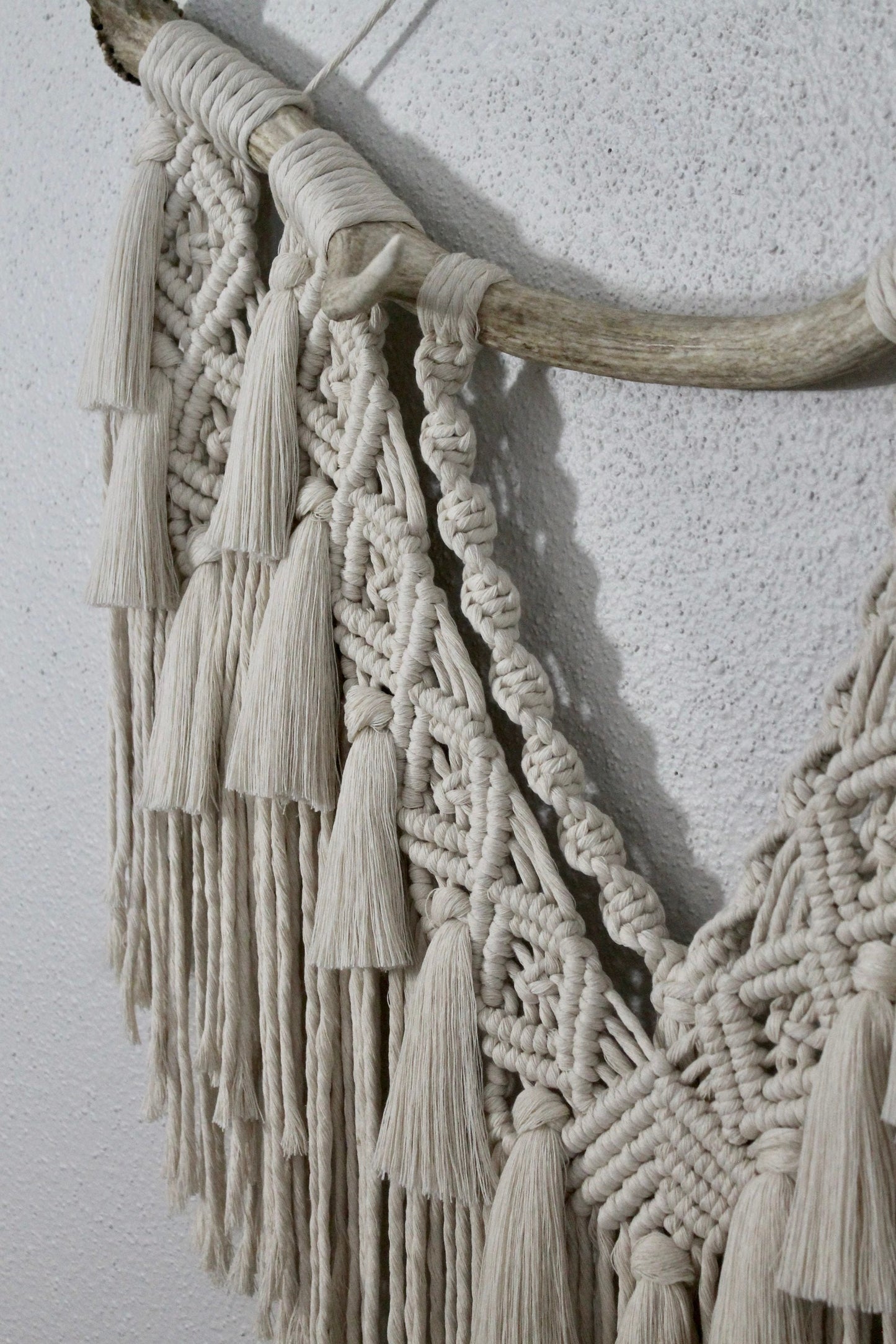 Elk antler macrame wall hanging | wall art | boho | genuine elk antler | wall decor | wall tapestry | home decor