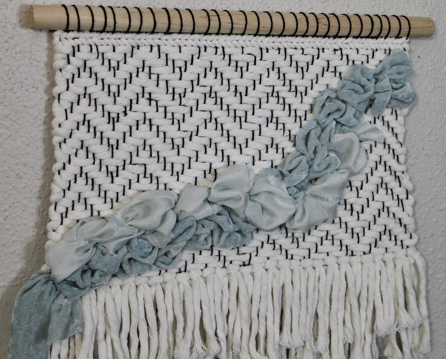 Blue silk woven wall hanging | wall art | weaving | woven tapestry | wall decor | wall tapestry | home decor | tapestry