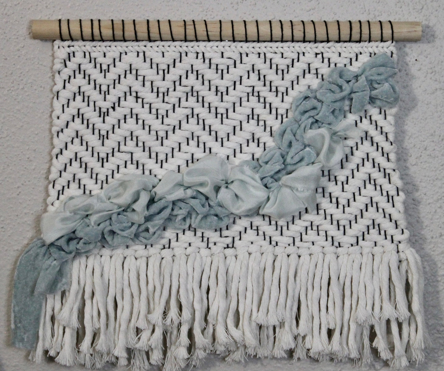 Blue silk woven wall hanging | wall art | weaving | woven tapestry | wall decor | wall tapestry | home decor | tapestry