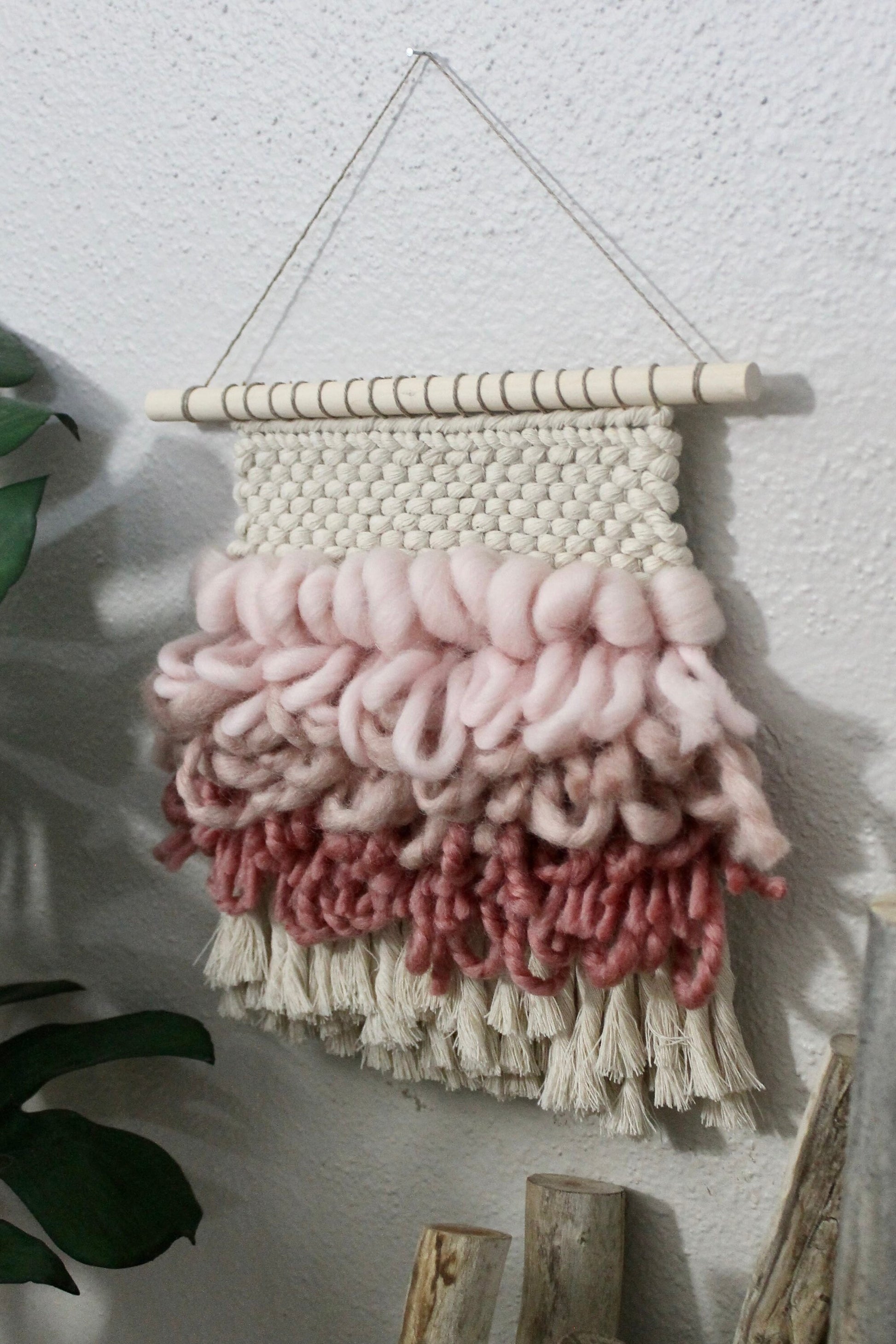 Mini pink woven wall hanging | wall art | weaving | woven tapestry | wall decor | wall tapestry | home decor | tapestry