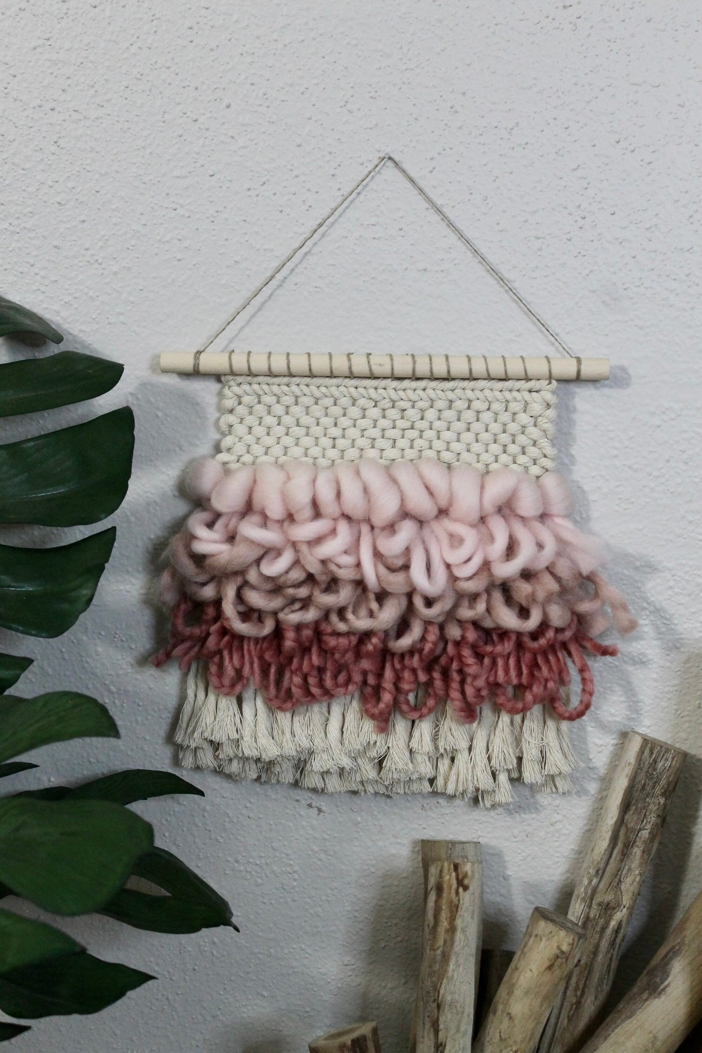 Mini pink woven wall hanging | wall art | weaving | woven tapestry | wall decor | wall tapestry | home decor | tapestry