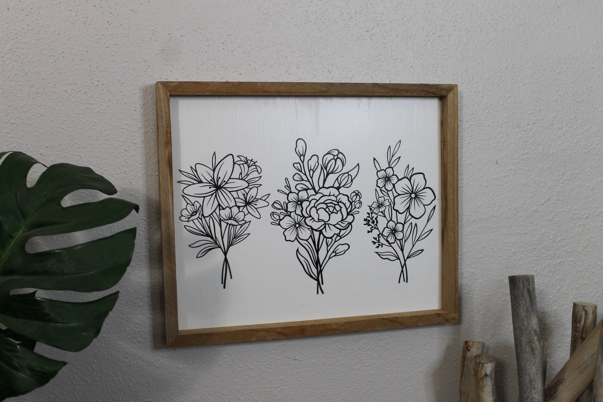 Floral decor | botanical | handmade barnwood frame | farmhouse decor | home decor | wall decor | handmade decor