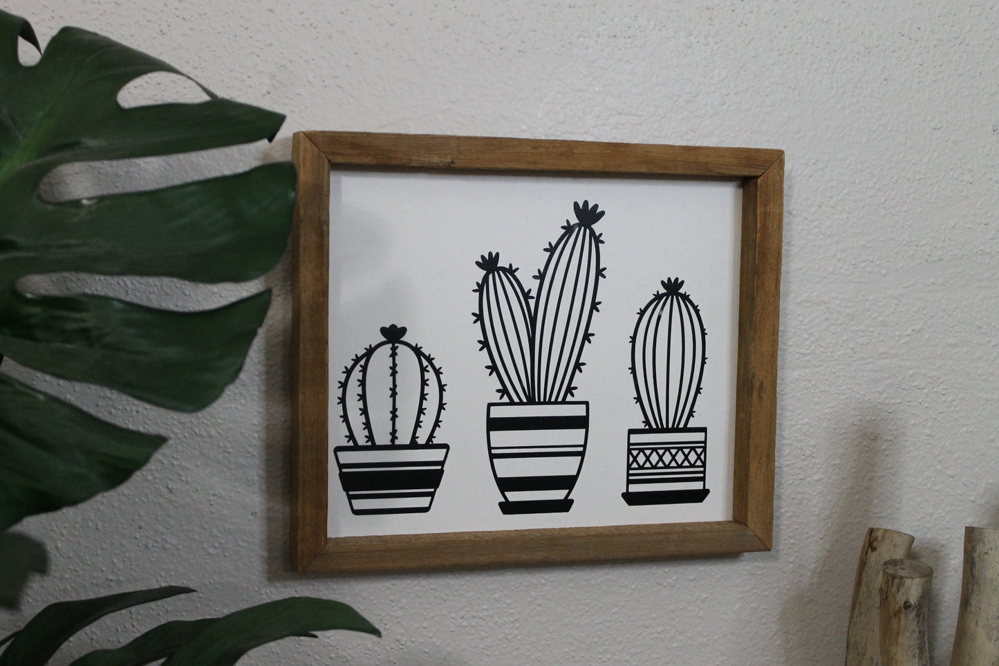 Cactus decor | succulent | handmade barnwood frame | farmhouse decor | home decor | wall decor | handmade decor