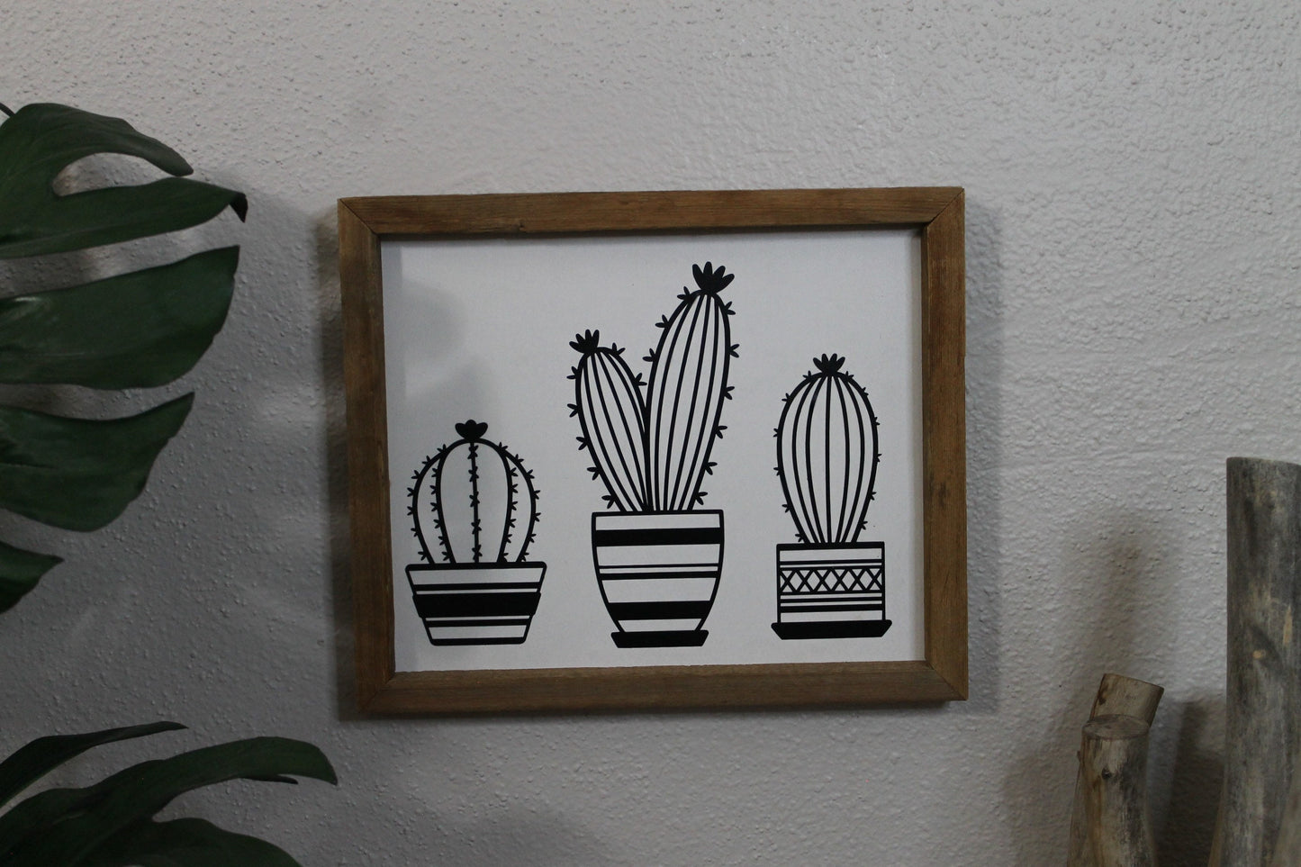 Cactus decor | succulent | handmade barnwood frame | farmhouse decor | home decor | wall decor | handmade decor