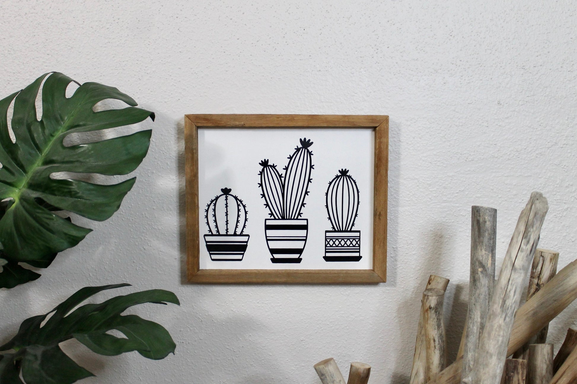 Cactus decor | succulent | handmade barnwood frame | farmhouse decor | home decor | wall decor | handmade decor