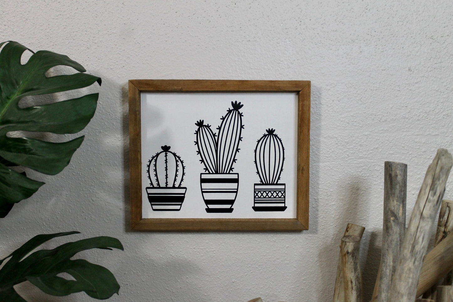 Cactus decor | succulent | handmade barnwood frame | farmhouse decor | home decor | wall decor | handmade decor