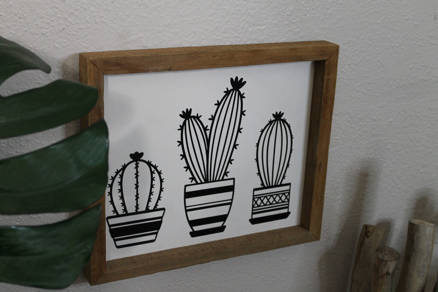 Cactus decor | succulent | handmade barnwood frame | farmhouse decor | home decor | wall decor | handmade decor