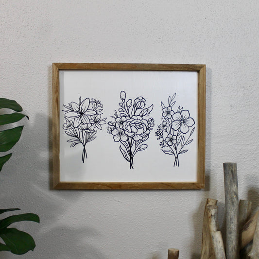 Floral decor | botanical | handmade barnwood frame | farmhouse decor | home decor | wall decor | handmade decor
