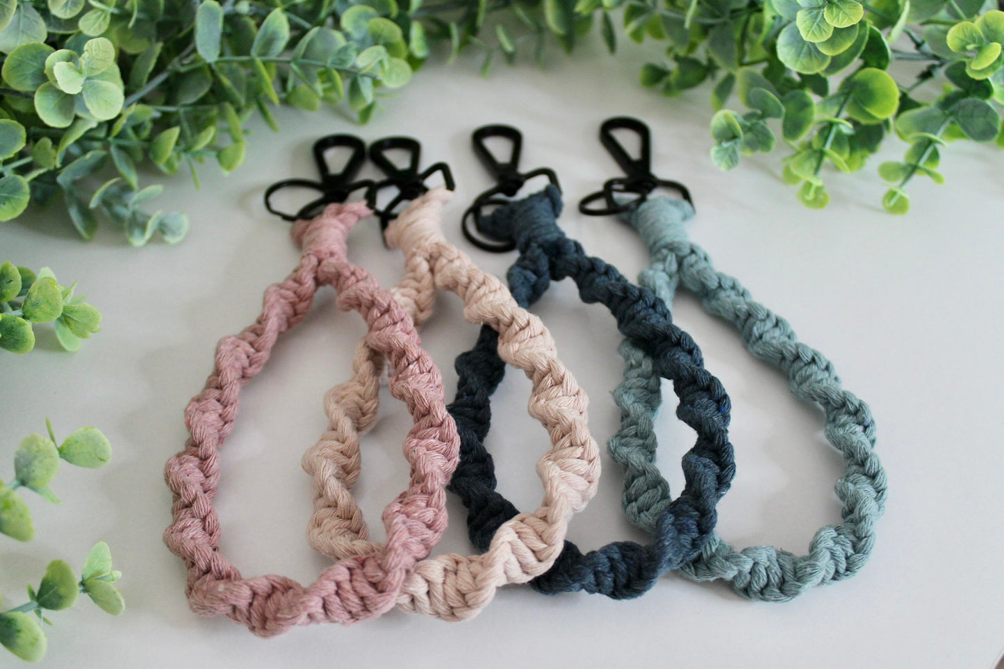Macrame keychain wristlet | keychain with clip | boho | accessory | modern macrame | woven keychain | custom | gift idea | birthday