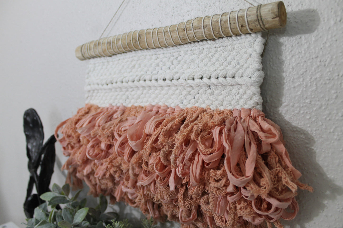 Mini peach blue woven wall hanging | wall art | weaving | woven tapestry | wall decor | wall tapestry | home decor | tapestry